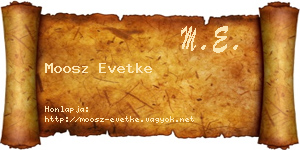 Moosz Evetke névjegykártya